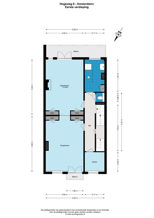 Floorplan - Hogeweg 8H, 1098 CB Amsterdam